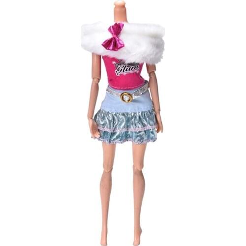 Three-piece Clothing White Fur Collar Skirt Suit for 11" Dolls Pink Vest Fashion Clothes Hot Sale