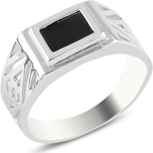 Silverlina Silver Onyx Gemstone Ring