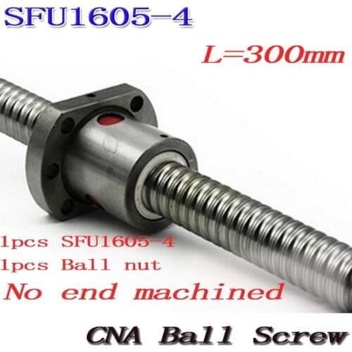 SFU1605-4 SFU1605 300mm RM1605 300mm C7 Rolled Ball screw 1pcs+1pcs ballnut cnc parts Free Shipping