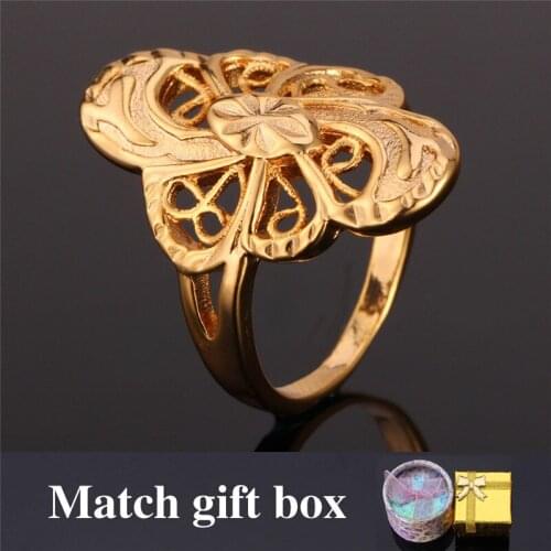 Vintage Ring For Women/Men Jewelry With GIFT BOX Fashion Jewelry New Trendy Gold Color Rings R816