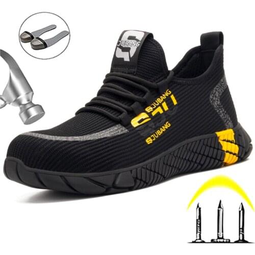 Security Boots Men Work Sneakers Indestructible Shoes Anti-puncture Safety Shoes Work Boots Protective Shoes Steel Toe Boots