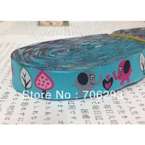 ZERZEEMOOY wholesale 5/8'' (16mmx10yards) Woven Jacquard Ribbon elephant cartoon ribbon kt-013