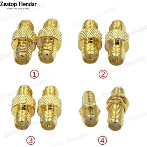 1Pcs Brass SMA RP-SMA to RPSMA Male / Female Jack with Knurled RF Coaxial Double Straight Adapter Connector