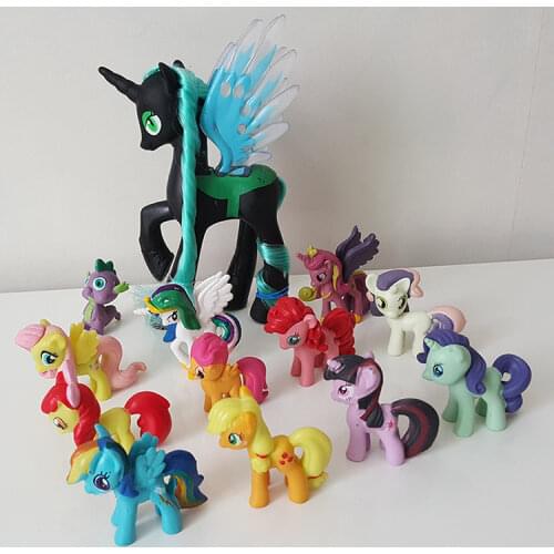 13Pcs/Set Unicorn Princess Luna Queen Chrysalis Nightmare Night Big Small Horse Cartoon Horse Action Toy Figures