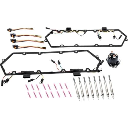 1999-2003 For Ford 7.3L Powerstroke Valve Cover Gaskets & Harness Glow Plug Set