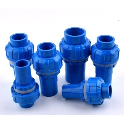 2~10Pcs 20/25/32/40/50mm PVC Pipe Union Connectors Aquarium Fish Tank Drain Garden Irrigation Accessories Inlet Outlet Joints