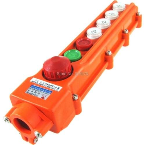 4 Ways Rainproof Hoist Crane Pendant Pushbutton Switch with Emergency Stop Knob
