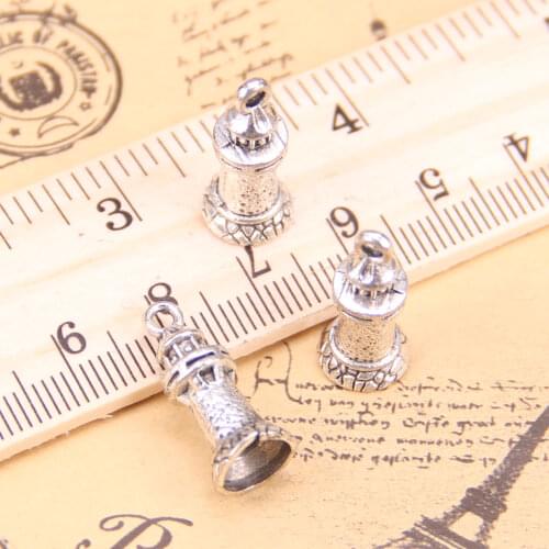 12pcs Charms castle lighthouse 20x9mm Antique Pendants,Vintage Tibetan Silver Jewelry,DIY for bracelet necklace