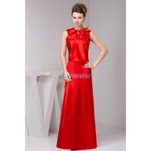 Free shipping платья za new design real photo cap sleeve pleat brides maid red one shoulder long formal Bespoke Occasion Dresses