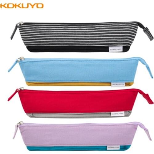KOKUYO NOVITA-Oil Tri-fold Canvas Pencil Case Large Capacity Creative Multi-functional Student Deformed Pencil Case Convenient