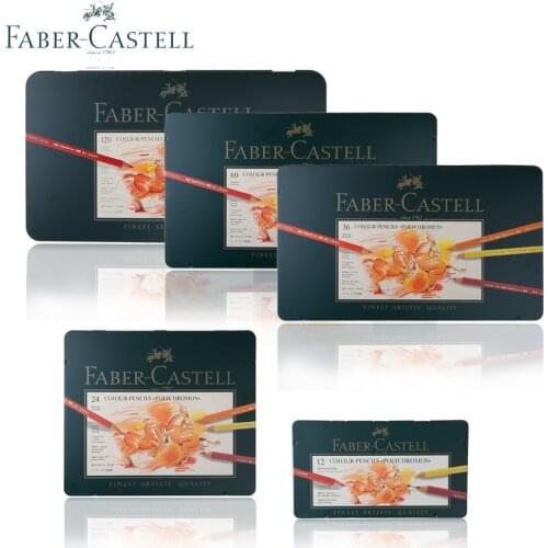Lapices De Faber Castell Colour Pencil Polychromos Tin of 12 24 36 60 120 Finest Artists Quality Oil Colored Pastille Pencils