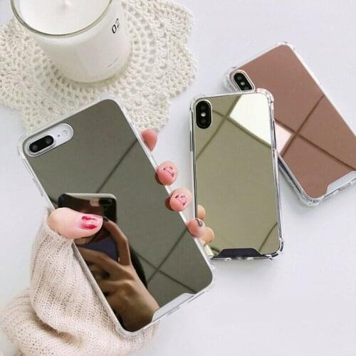 For iPhone11 11PRO MAX 8 X 7 6S Plus XS Max Shockproof Armor Luxury Mirror Hard Back Case Cover Glass