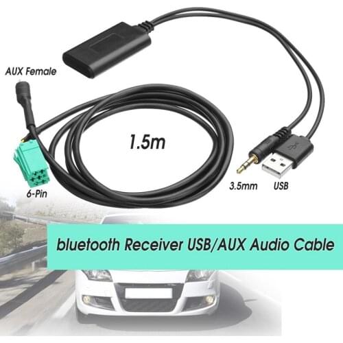 For Renault 2005-2011 Radio Car Stereo Wireless Bluetooth Receiver USB/AUX Audio Module Cable AUX Cable Adapter