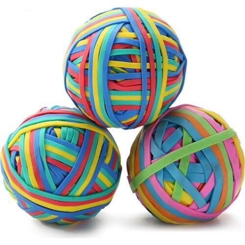 TOR Colorful Strong Elastic Rubber Band Loop 100g School Stationery Office Rubber Band Ball Super stretch Assorted Color