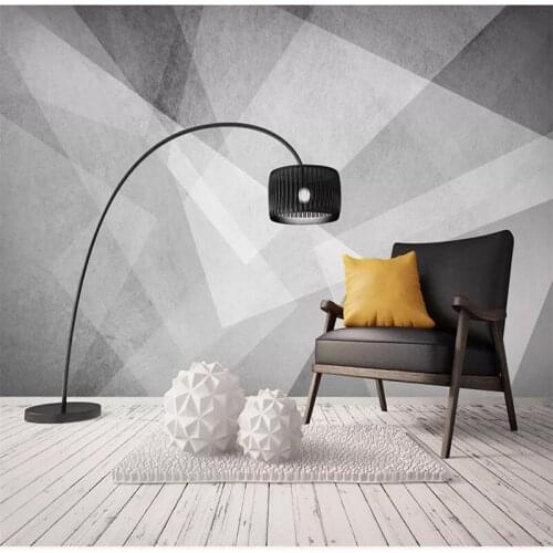Custom 3D Canvas Mural Nordic Style Personality Abstract Grey Geometric Figure Business Home Background Wallpaper