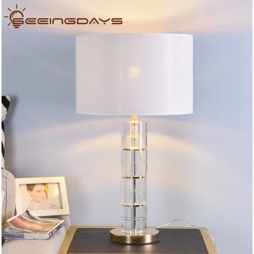 Buy 2 Get 10% Off K9 Crystal Stone Table Lamps For Living Room Bedroom Lamp Clear Crystal Bedside Lamp 110v 220v EU Plug