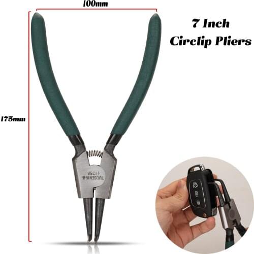 Jinyuqin 7 Inch Internal And External Curved Straight Circlip Snap Ring Pliers Repair Tool Car Key Opening Tool
