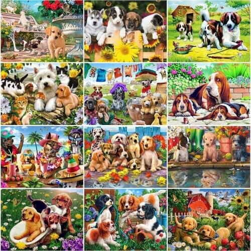 EverShine DIY Diamond Painting Dog Rhinestone Diamond Mosaic Animal Full Drill Square Embroidery Cross Stitch Handmade Hobby