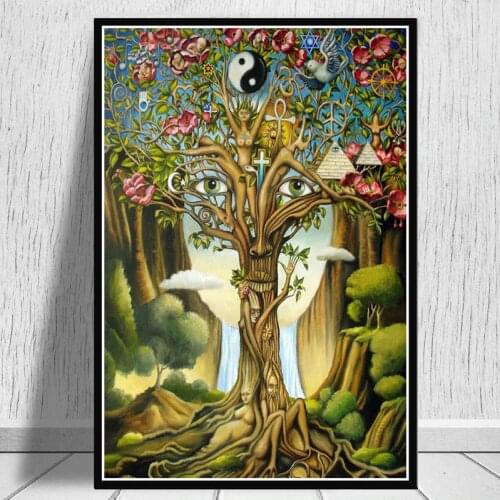 Alex Grey Psychedelic Trippy Tree Life Modular Pictures Modern Home Decoration Wall Art Canvas Prints Painting Bedroom Poster