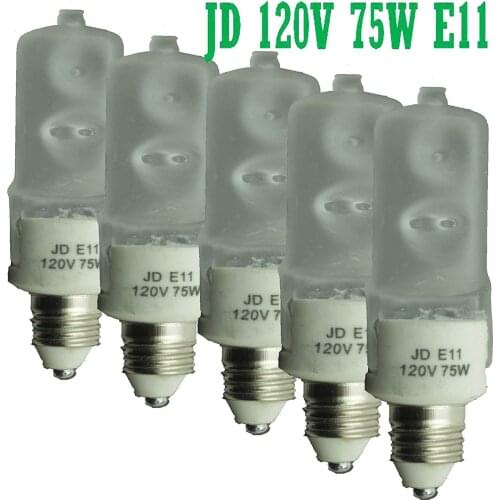 （Pack of 5）Halogen E11 T4 75 Watt 120 Volt Light Bulb for Chandeliers, Pendants, Table Lamps, Cabinet Lighting, Mini-Candelabra
