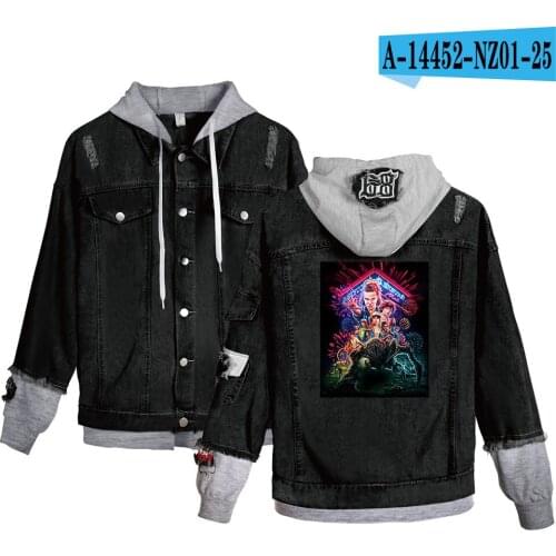 Stranger things Hoodies Denim jacket Men/Womens streetwear Casual sweatshirt Stranger things Boy/Girl Denim top Outwear Coats