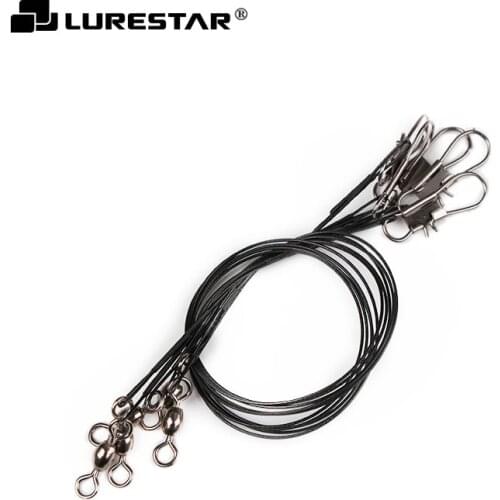 Leader Fishing Line Steel-Wire Tackle 30cm 5pcs/Lot Swivel Connector Front Trace Bite Resistance Pike Bass Rolling Saltwater