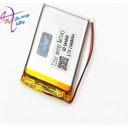 JST 1.5mm 2pin 10 x 504050 3.7V 1500mAh Lithium Polymer LiPo Rechargeable Battery For DVD PAD mobile tablet pc power bank Camera