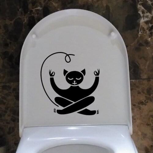 Meditation Cat Yoga Animal Home Decor Toilet Decal Wall Sticker Vinyl 6WS0113