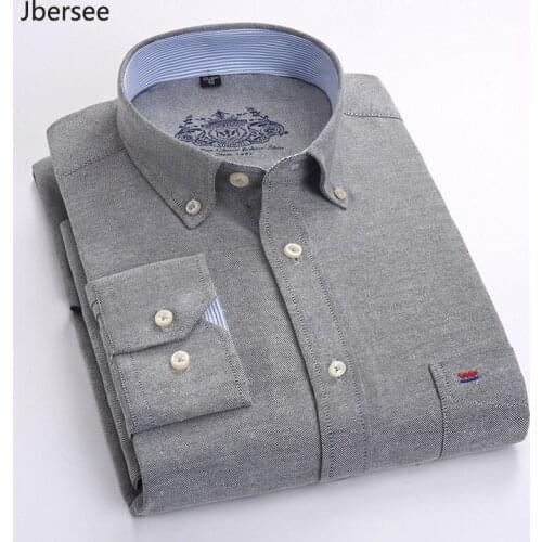 Jbersee Fashion Men Shirt Long Sleeve Plus Size Cotton Business Casual Slim Fit Shirts Men Tops Clothes Blusa Masculina M-5XL