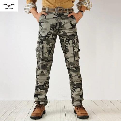 2020 Men Spring Army Green Fashion Cargo Pants Crotch jogger Patchwork Pants Male Easy Wash Big Camouflage Cargo Trousers 38