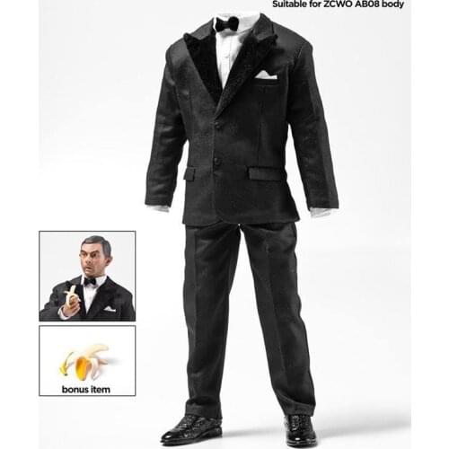 1/6 Scale Rowan Atkinson MH14 Male Special Service Suit Mr. Bean Agent Clothes Men Clothing Set For 12" Action Figure Body