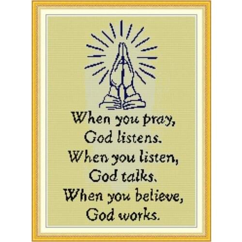 God bless us cross stitch kit aida 14ct 11ct count print canvas cross stitches needlework embroidery DIY handmade