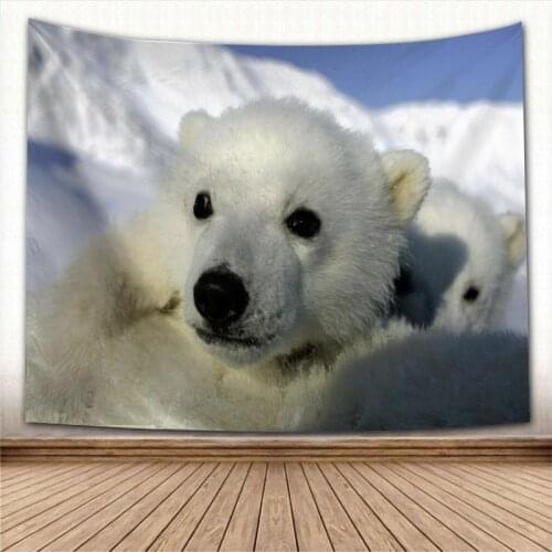 Animal Polar Bear Wall Tapestry Home Decoration Wall Carpet Rectangular Modern Printing Fabric Yoga Mat Blanket Tapestry New