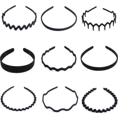 New Fashion 1Pc Women Girls Headdress Solid Scrub Wave Headband Hair Hoop With Teeth Female Hair Accessories Hairband Headwear