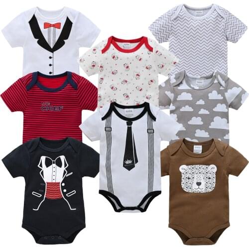 Honeyzone 8Pcs Baby Toddler Boy Clothes Onesie Playsuits Nacido Recien Cartoon Sleepsuits Cotton Pelele Combi Bebe Pyjama Pijama