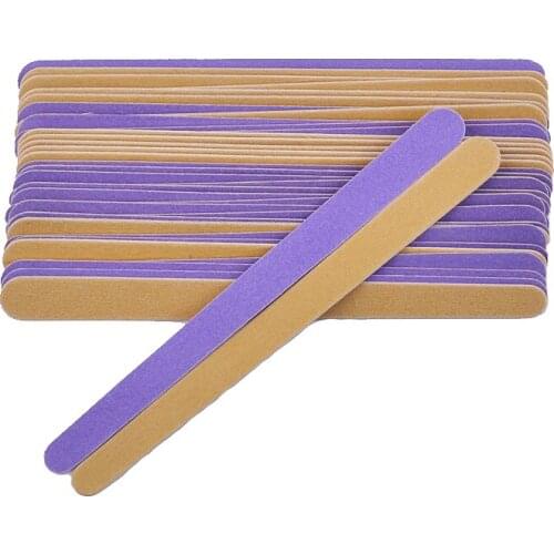 50pcs/lot Purple and Brown Nail File Sanding Grits 150/150 Nail Polish Buffer Blocks Washable Nail Accessories Supplier Tools