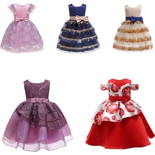2019 Summer Grils Dresses For Girls Elegant Children Princess Evening Party Dresses Infantil Flower Girls Wedding Dress Vestido