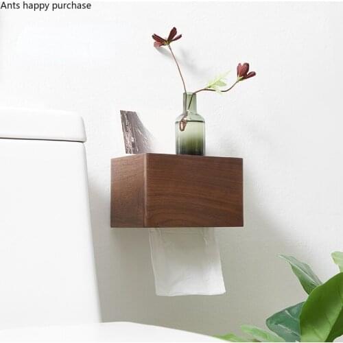 Rectangular Wooden Tissue Box Wall-mounted Tissue Holder Bird Deer Decorative Tissue Storage Box Napkin Boxes Paper Roll Holder
