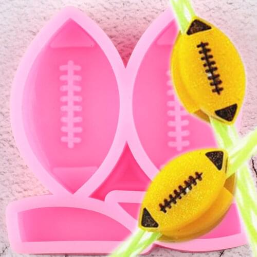 Rugby Football Straw Topper Silicone Mold DIY Chocolate Candy Mould Fondant Cake Decorating Tools Keychain Epoxy Resin Molds