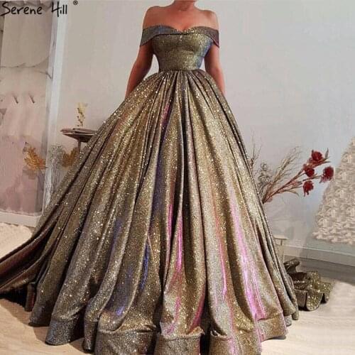 Long Sleeves Luxury Sparkle Evening Dresses Embroidery Fashion Sexy Evening Gowns 2020 Serene Hill LA6526