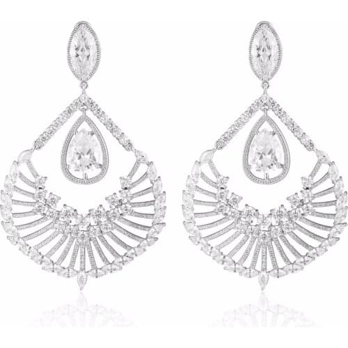 GrayBirds Classic Big Water Drop Earrings Copper With AAA Cubic Zirconia Anniversary Jewelry For Women XYE008