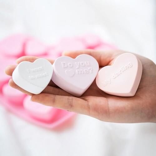 Loving Heart Shape Silicone Fondant Mold DIY Colorful Sweet Heart Chocolate Candy Paste Cake Decorating Tool Mold