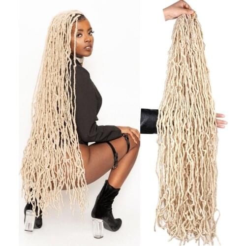 Full Star 18" 24" 36 " Nu Soft Locs Goddess Faux Locs Bobbi Boss Crochet Braids African Roots Braid Blonde Collection 2X Nu Locs