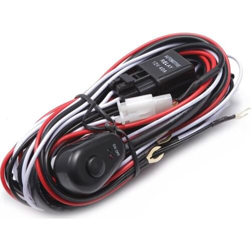 ECAHAYAKU LED Work light Relay Wire Harness Loom Fuse Switch 2.5 Meter Cable Suit For Connect LED work lights/bar light 12V 40A