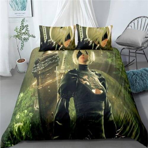 Cartoon character graphics three-piece quilt cover and pillowcase 3D digital printing three-piece quilt cover