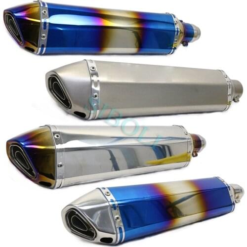Exhaust Ak Motorcycle 51mm Inlet 470mm Long Muffler Pipe Stainless Steel escape moto For YAMAHAA KAWASAKII HONDAA R1 R3