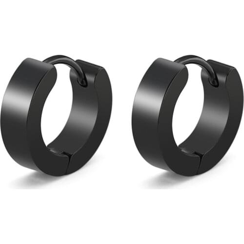 Todorova Steampunk Stainless Steel Round Circle Hoop Earrings Women Men Statement Small Earrings Hoops Minimalist Earrings