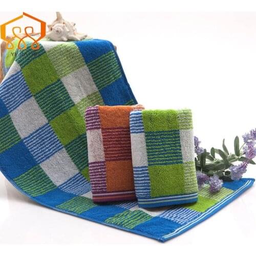 1Pcs 34*75cm Colorful Plaid Soft Face Towel Creative Couple Towel Cotton Solid Hair Hand Bathroom Towels For Adults Bath Towel