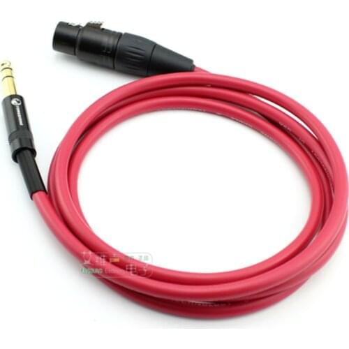 1Pcs Huamin fever 6.35 large three-core to cannon male and female plug sound card audio cable TRS to XLR balanced microphone