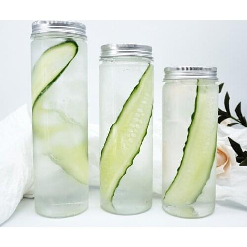 10pcs Net red 350ML 400ML450ML large caliber milk tea bottle PET cold drink boba tea juice ice coffee packaging cup with lid